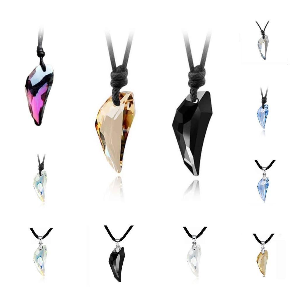 Tooth Wolf Shape Pendant Necklace Transparent Solid Color Decoration Jewelry