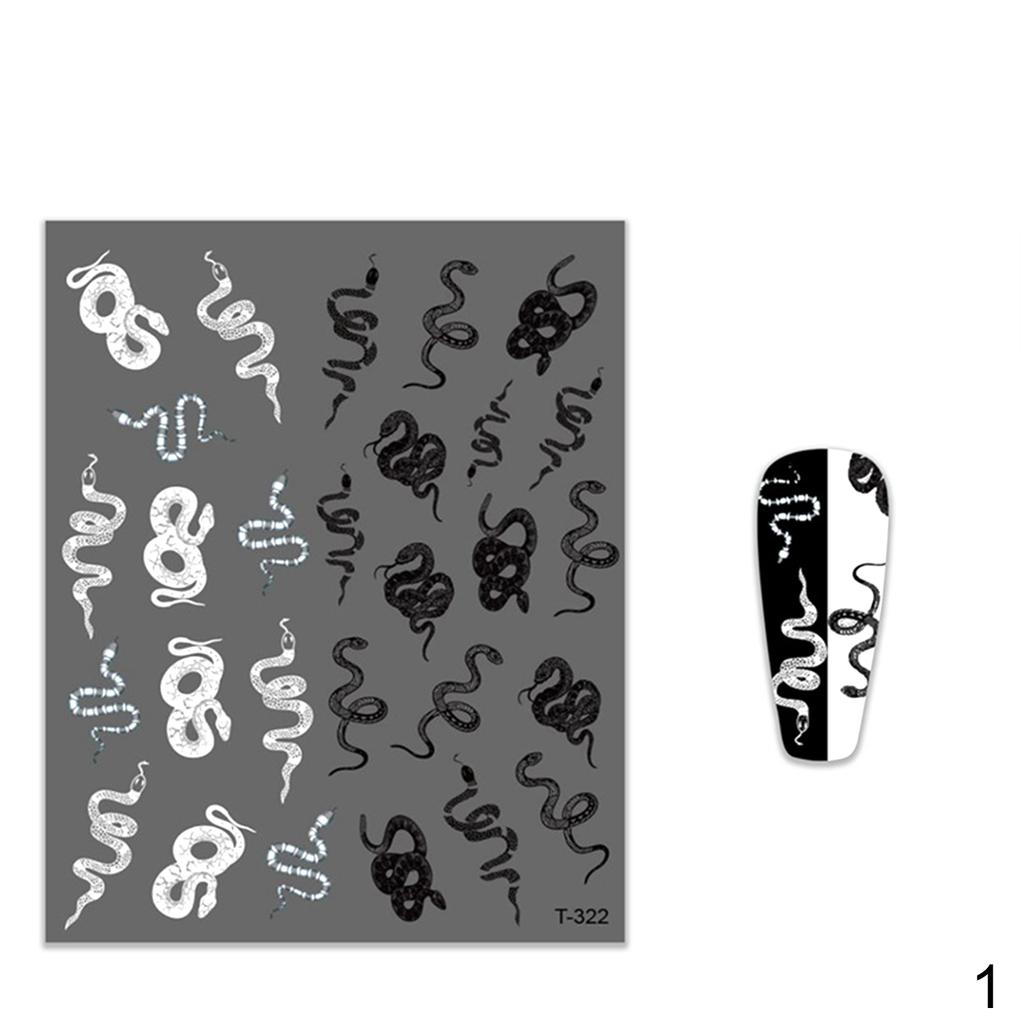 TNC Schlangenmuster, wasserfest, selbstklebend, Fingernagel-Kunst-Aufkleber, Dekor