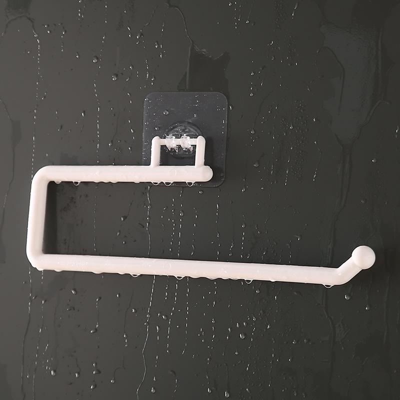 No Drill Kitchen Paper Towel Roll Holder Counter Space Saving Adhesive Rack Dishcloth Hanger for Small Kitchens