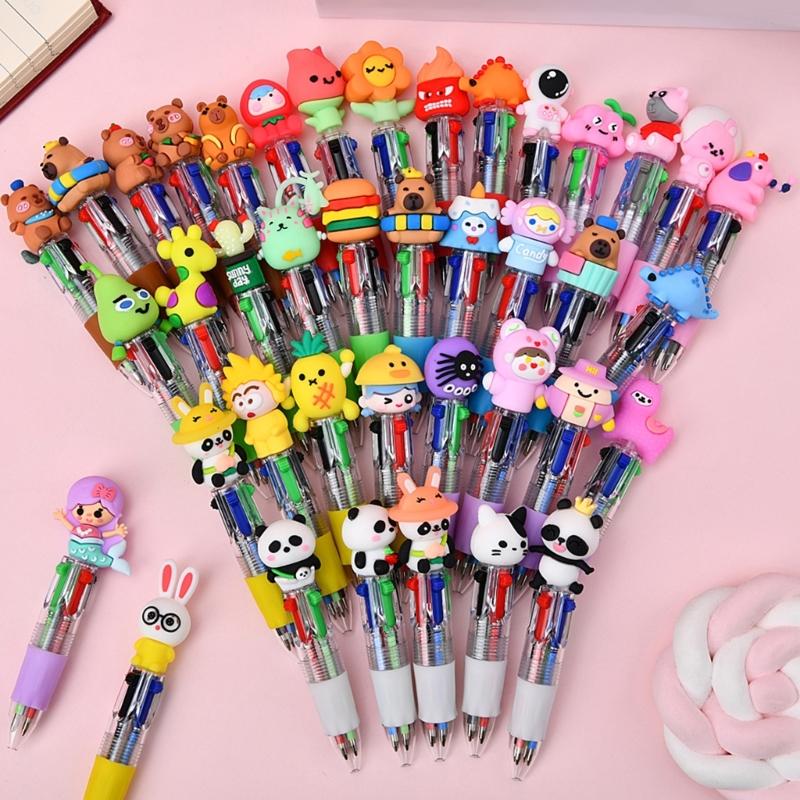 Multicolored Ballpoint Pen 4-Color-in-1 Writing Pens Retractable Ballpoint Pens for Note Taking Journaling