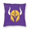 Skol Helmet Square Pillowcase Polyester Linen Velvet Creative Zip Decorative Throw Pillow Case Sofa Seater Cushion Cover
