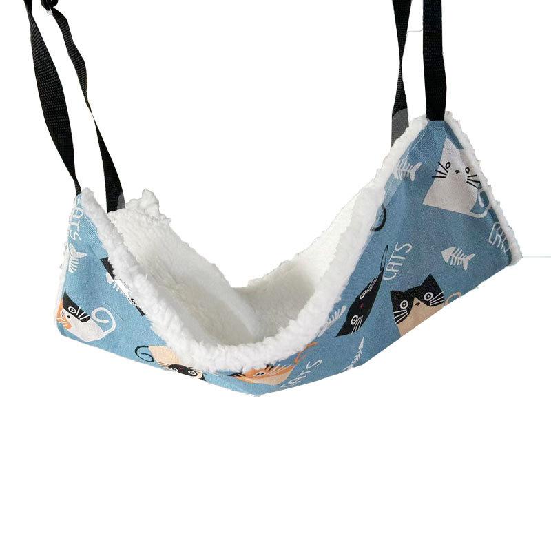 For Pet Breathable Cat Swing Bed Fleece-Lined Hook Cat Hammock Swing Hanging Nest Autumn Fabric