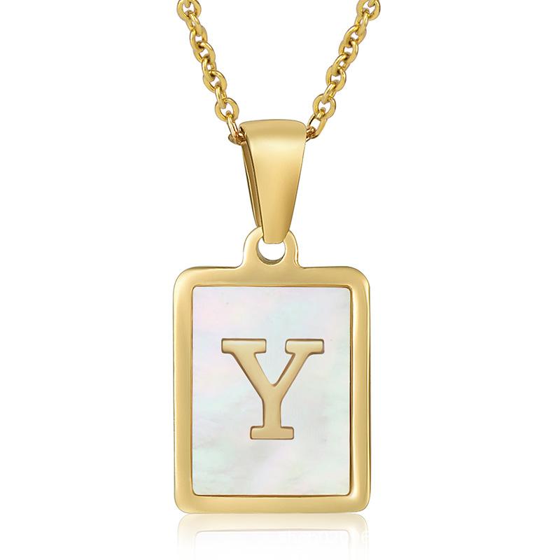 2026 Three-dimensional Shell Letter Necklace Women's 26 Letter Pendant Non-fading Jewelry