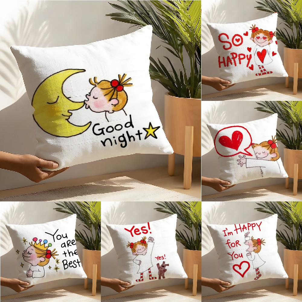 Beautiful Girl Cue CCoco Pillow Case linen pillow case sofa home decor cushion cover cushion cove
