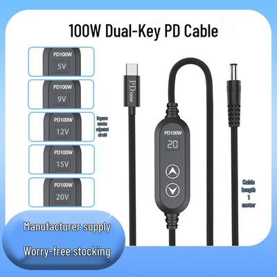 PD Sahte 100W Tip-C'den DC'ye Ayarlanabilir Kablo 5-20V Yönlendiriciler, Akıllı Hoparlörler, LED Cihazlar İçin