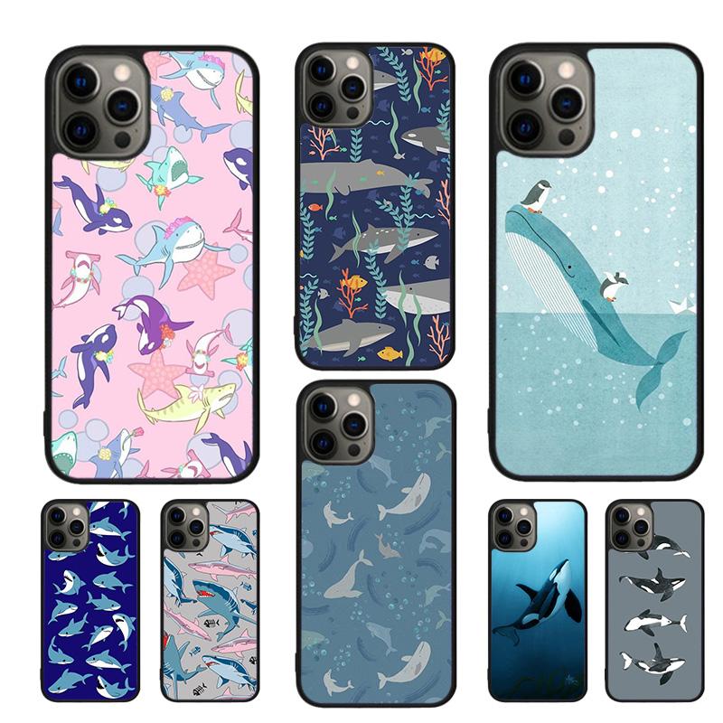Orcas Whale Phone Case For iPhone 17 Air 16 15 14 11 12 13 Pro MAX Plus coque Cover Shell
