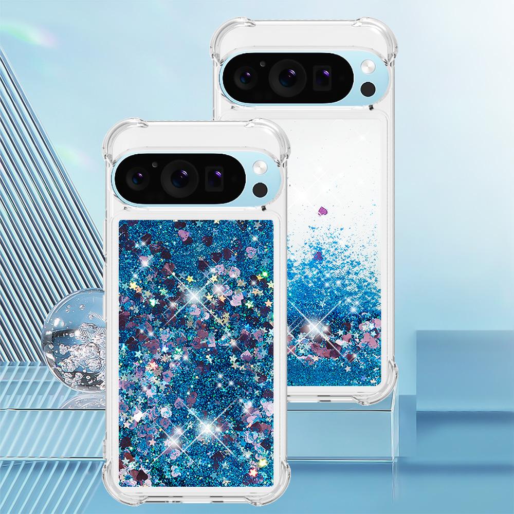 Bling Glitter Clear Liquid Quicksand Phone Case for Google Pixel 10 Pro XL 9 8 Pro 10A 9A 8A 7A Airbag Anti-drop Shockproof Protect Cover Funda