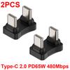 1/2PCS 180 Degree Angle USB C Adapter USB-C Male to Female Converter 20Gbps 140W Type C Charging Adapter for Steam Deck