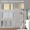 Floor Lamp with Shelf, 3 Compartments, Compact Dimensions, MDF, Light Grey