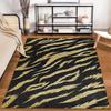 Luxuriöser Schwarz-Gold-Glitzer-Tigerstreifen-Muster Teppich Geeignet für die Verwendung als Anti-Rutsch-Matte für Wohnzimmer, Schlafzimmer, Sofas