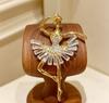 Dance Girls Ballet Dancing Brooches For Women Artistic Gymnastics Shining Crystal Brooch Pins Dress Coat Wedding Jewelry