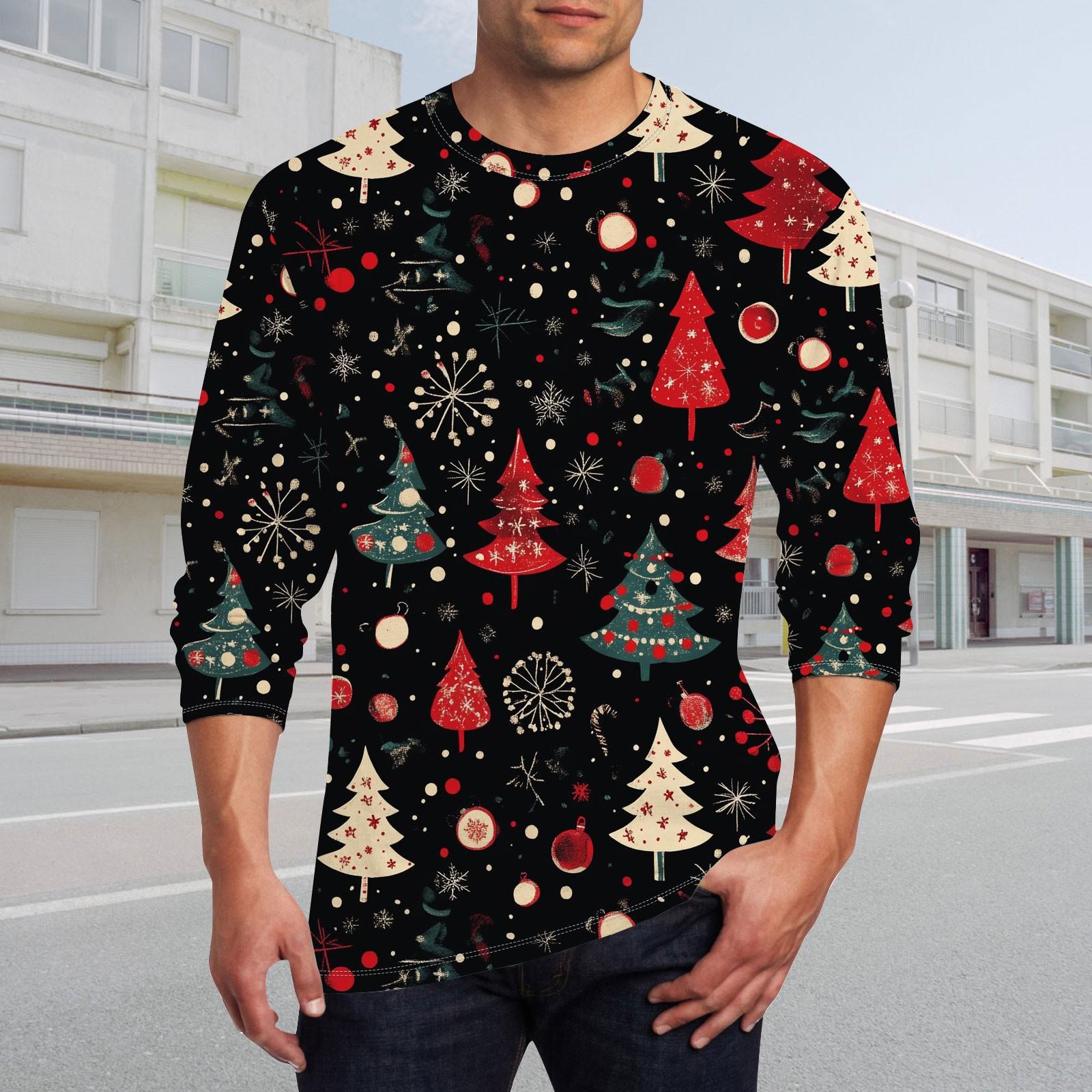 

Муж. Футболка Круглый вырез Одежда Одежда На открытом воздухе Длинный рукав С принтом Модельер Винтаж M чёрный