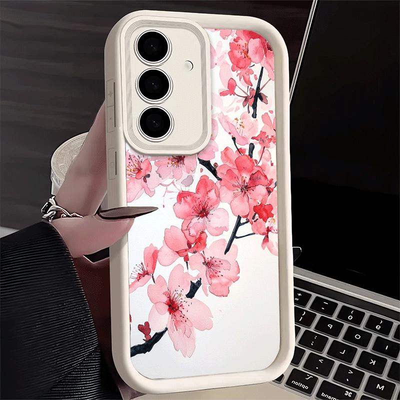 Phone Case for Samsung Galaxy S26 S25 Ultra S24 FE Cherry Blossom Sakura Fashion Shell S23 Plus S22 + S21 S20 5G Soft Silicone F