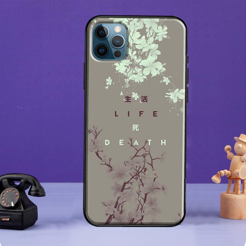 Life With Death Etui na iPhone XR X XS Max SE 2020 7 8 Plus Pokrowiec na telefon na iPhone 11 14 12 13 Pro Max Mini