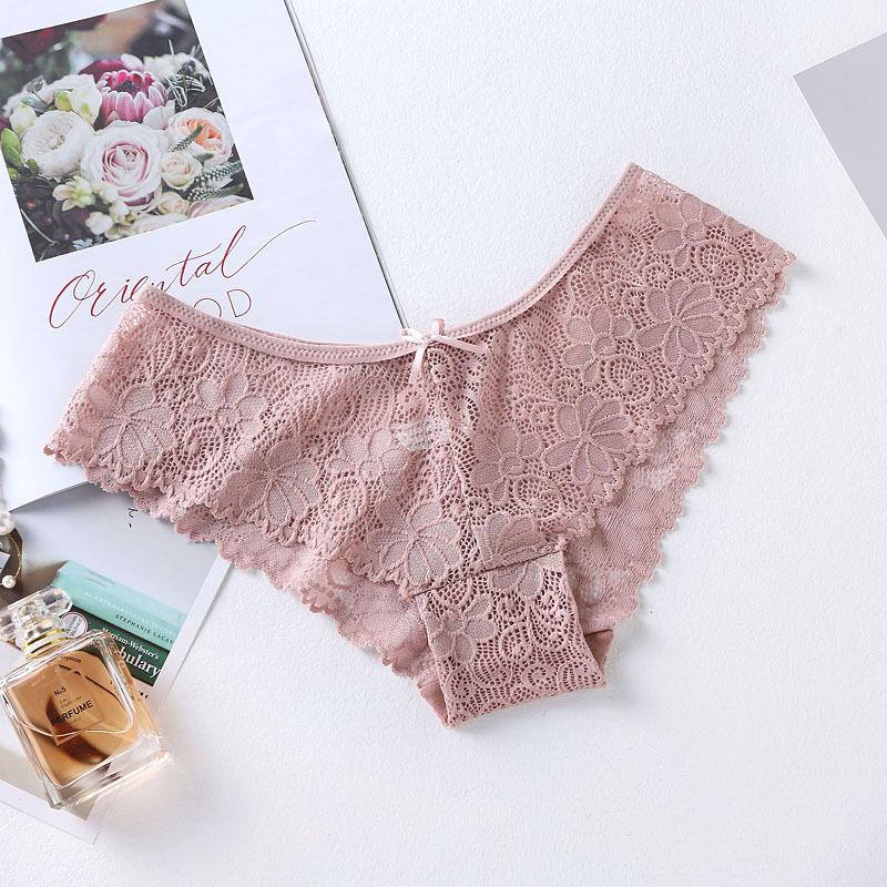 Sexy Lace Transparent Underwear for Women Low Waist Seamless Panties Hollow Out Plus Size Women's Underwear
