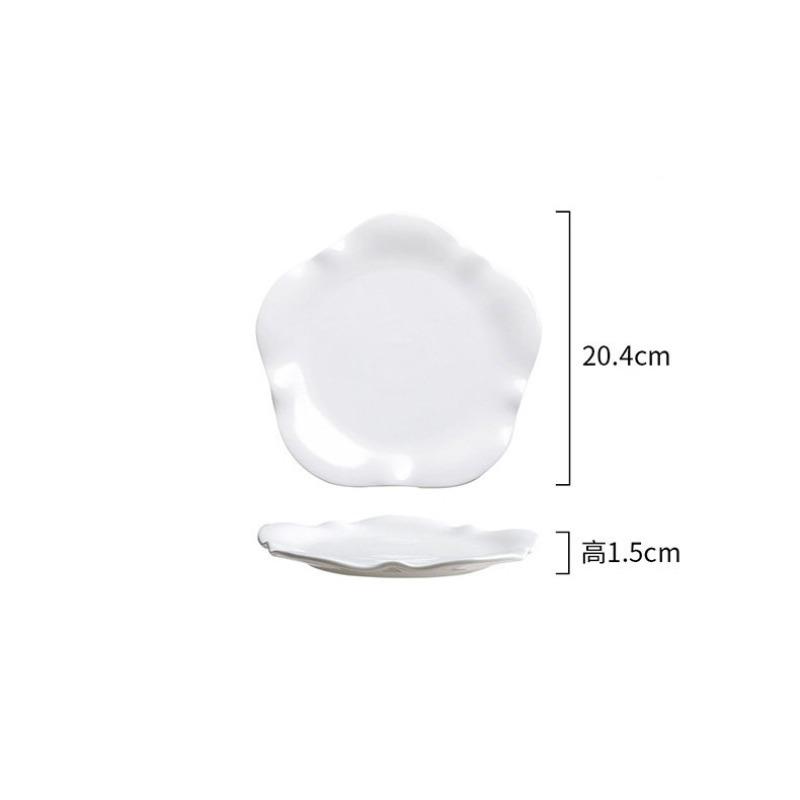 Creative White Ceramic Flower Plates Hotel Restaurant Tableware Modern Irregular White Porcelain Dinner Plates Kitchen Utensils