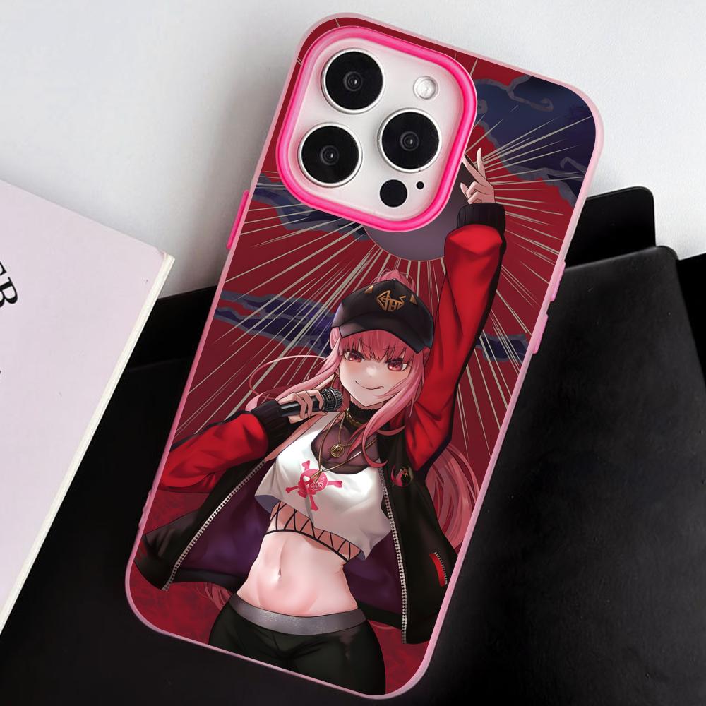 Holo Mori Calliope Jelly Double layer Rose Red Mobile Phone Case for iPhone 17 16 15 14 13 12 11 Air Pro Max Plus Protective