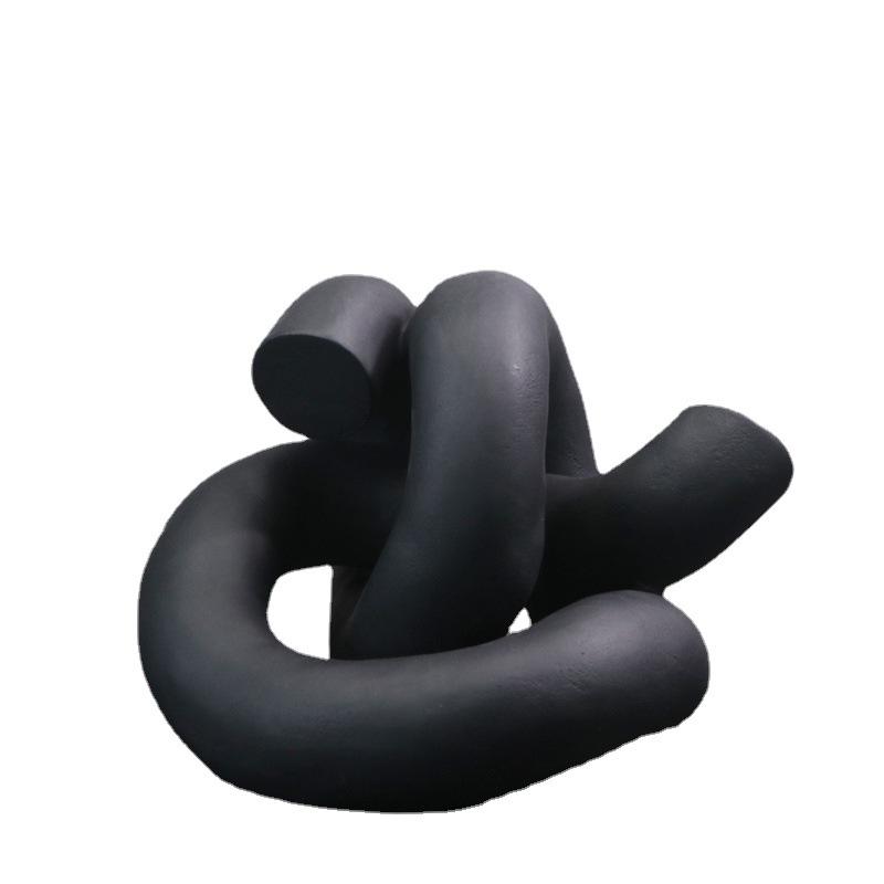 Enkla Moderna Svartvita Harts Kreativa Slingrande Prydnader Modell Vardagsrum Kaffebord Arbetsbord Dekoration