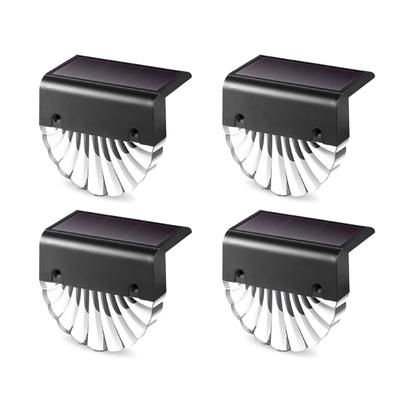 4 Packungen Solarzaunlampen 2 Beleuchtungsmodi IP65 wasserdichte Gartenwandlampe Treppenstufenlampe