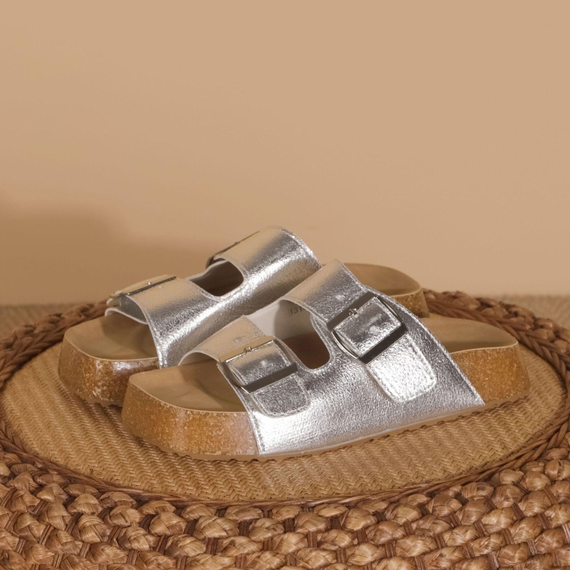 

Виноградные тапочки для мамы, женская летняя обувь, ленивые однопедальные повседневные туфли, двухбортные пляжные тапочки, женские сандалии на толстой подошве 35