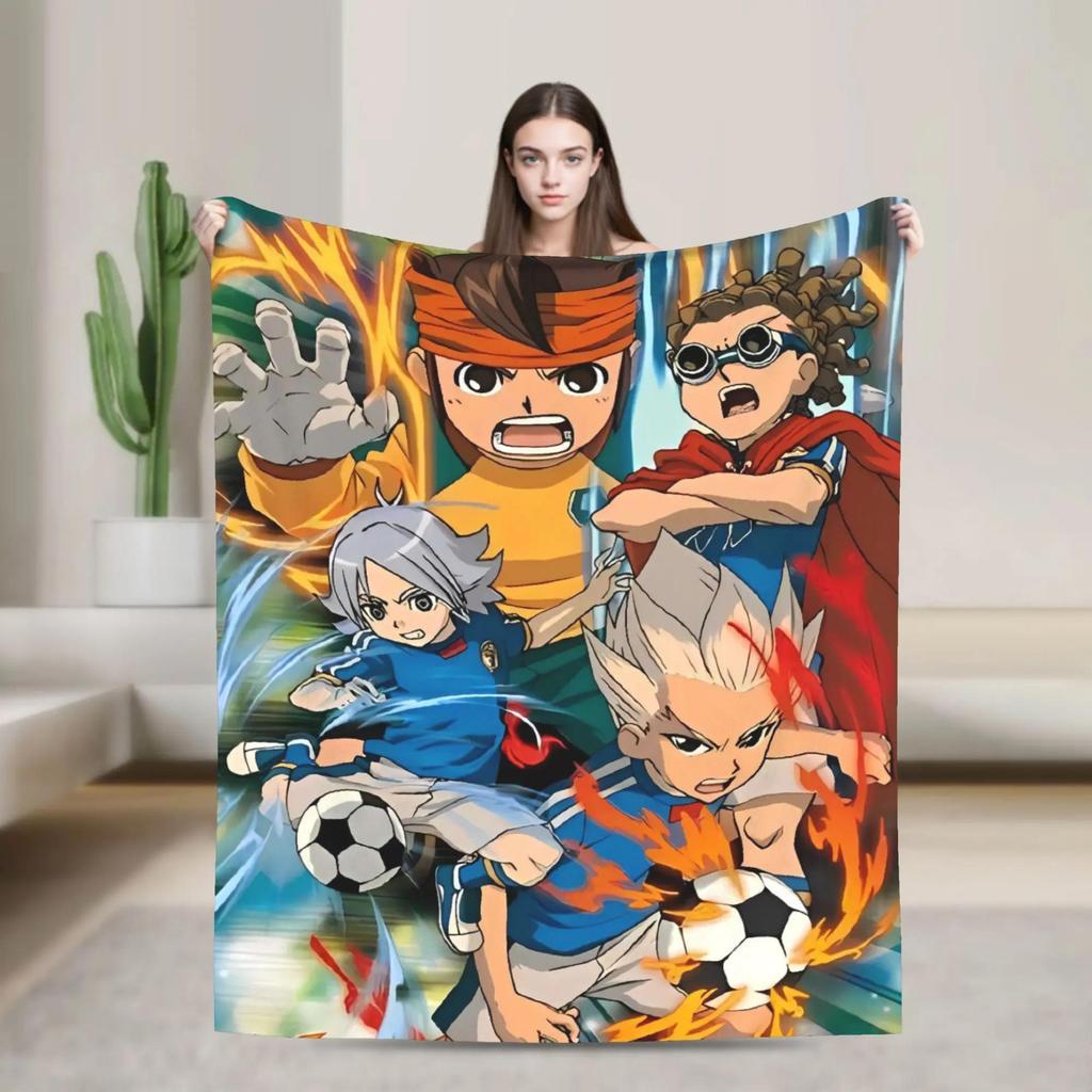 Inazuma Eleven Axel Blaze Gouenji Flannel Throw Blanket for Couch Chair Soft Plush Bedspread Picnic Blanket Gift Idea