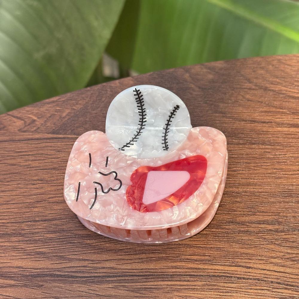 Baseball Sport Ball Series Hair Claw Tennis Acetic Acid Shark Clip Splicing Hair Claw Female