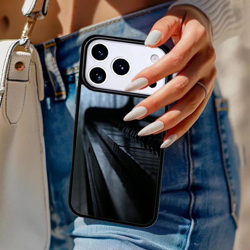 Musik Piano Elegant Telefonfodral För iPhone 17 Air 14 15 13 12 Max Fodral För Apple 16e 11 Pro Max Plus Coque