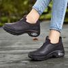 Fashion Air-cushion Walking Shoes for Women PU Leather Casual Sports Shoes Waterproof Ladies Slip-on Outdoor Shoes