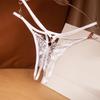 2Pcs Erotic Women Lace See Through Hollow Out Open Crotch G-String Underwear
