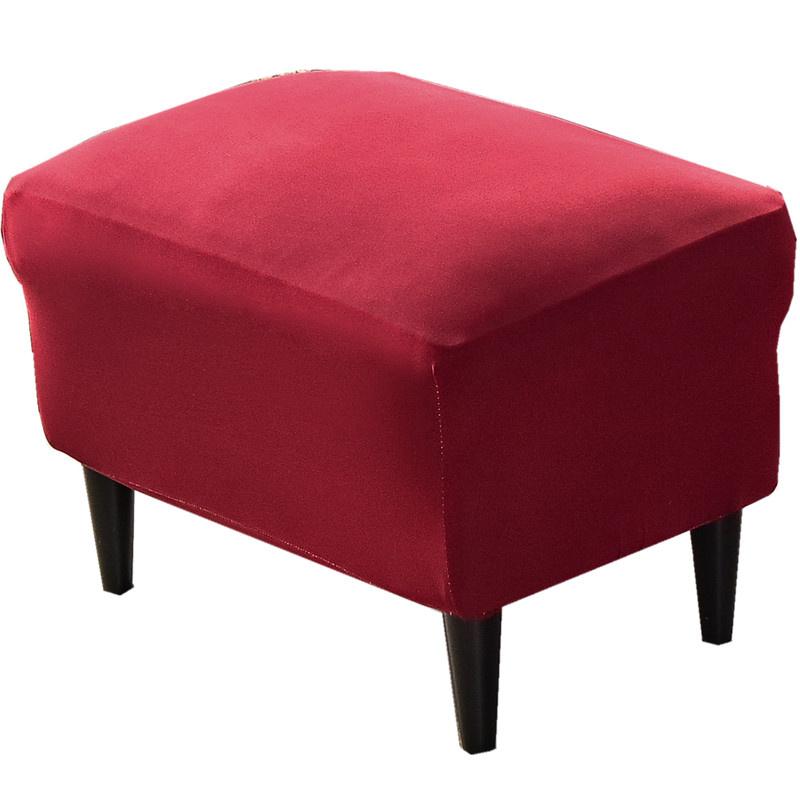 Ensfarget ottomansk trekk Spandex rektangel avføringstrekk Alt inkludert fotskammel Møbelbeskytter Sofa Fotstøtte Slipcovers