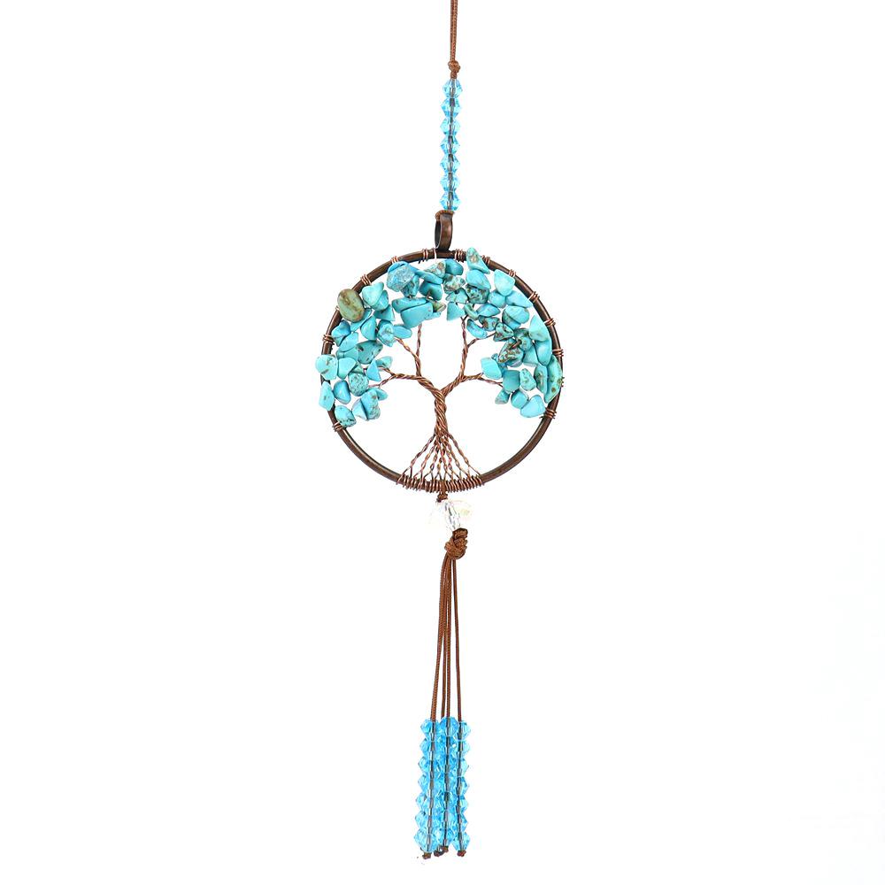 Handmade Natural Crystal Seven Chakra Tree of Life Car & Wall Hanging