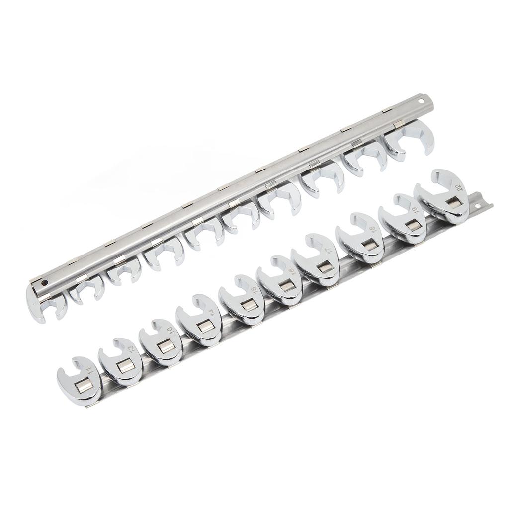 10pcs Crows Foot Wrench Set 10mm To 22mm Sizes Metric Nut Wrench for 38in Drive Ratchet
