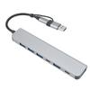 USB Type C Hub High Speed 1 USB3.0 4 USB2.0 2 Type C Port Aluminum Alloy USB Splitter for Laptop Tablet Phone PC