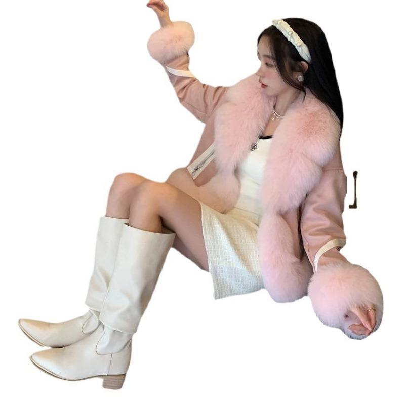 Imitation Fox Fur Jacket Women's Short Autumn and Winter New Cotton Thickened Fashion Suede Coat