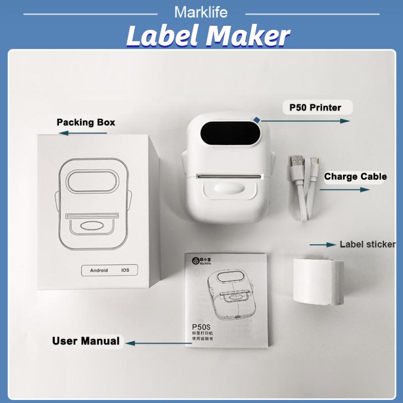 

Машина для виготовлення етикеток із стрічковим принтером для етикеток зі штрих-кодом. Міні-портативний Bluetooth-термічний етикетувальник для домашнього офісу малого бізнесу маленький хлопчик синього кольору