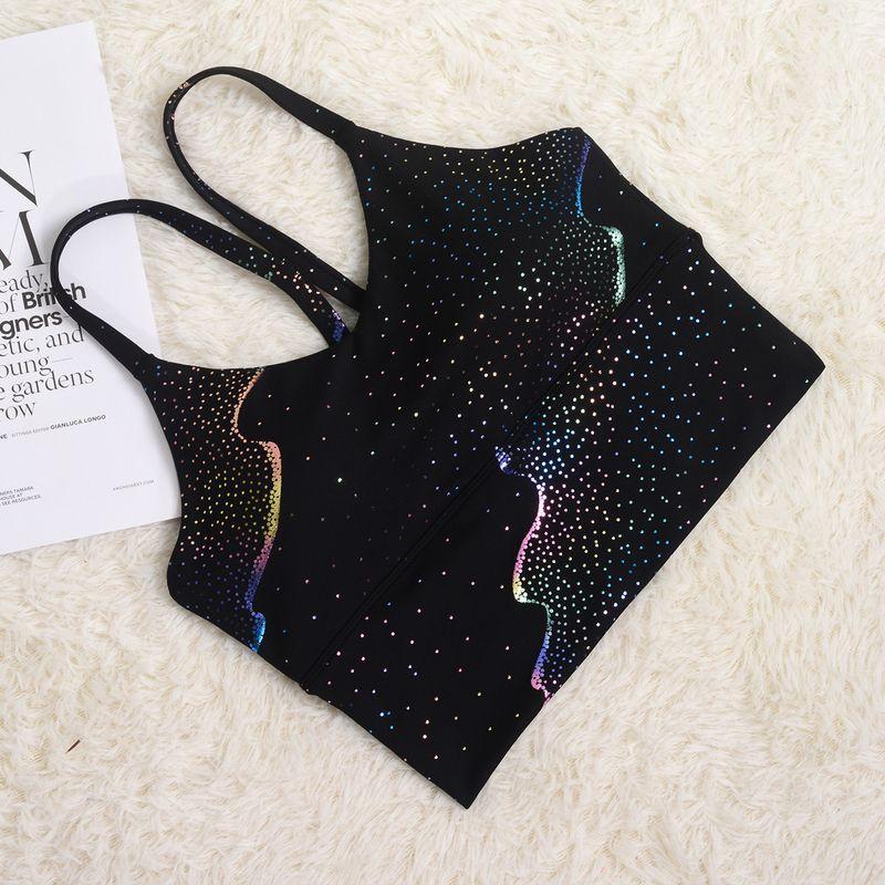 

Xingchen Sea Yoga Vest Gilding Craft Yoga Bra Internet Celebrity Running Fitness Sports Underwear European and American Outer Wear XL Black