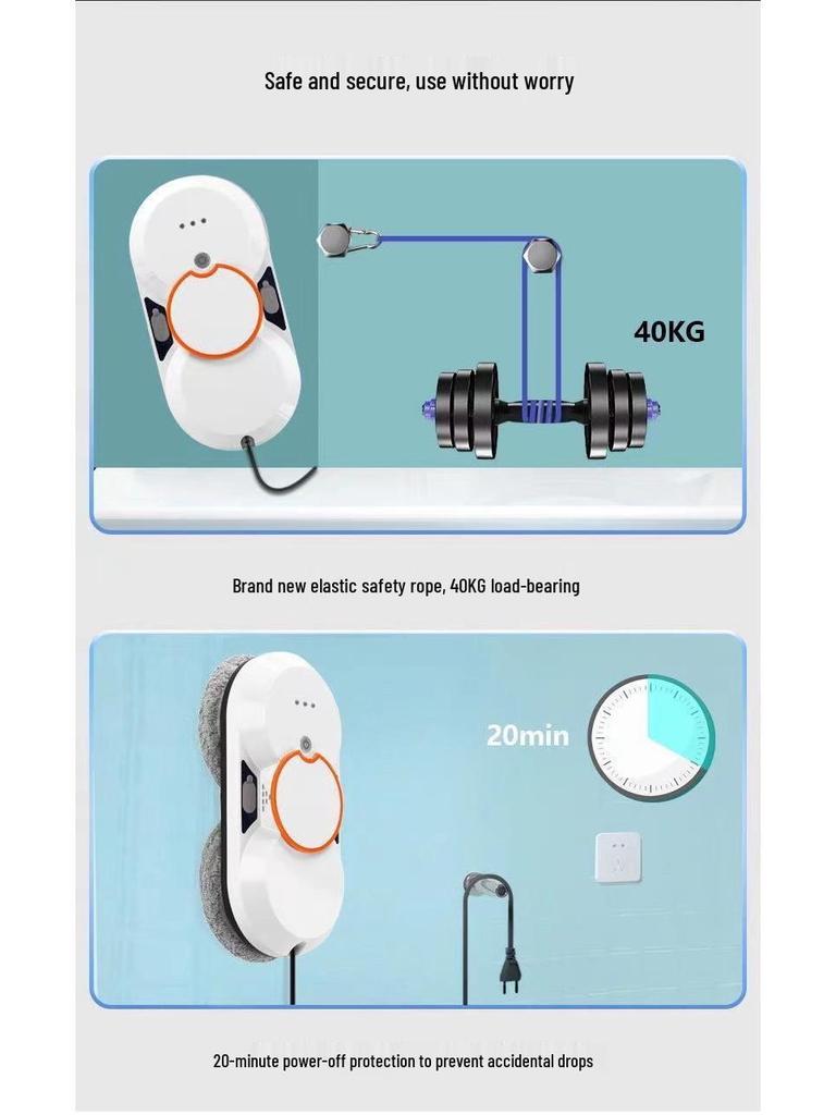 New Ultra-Thin Double Spray Intelligent Window Cleaning Robot for Households