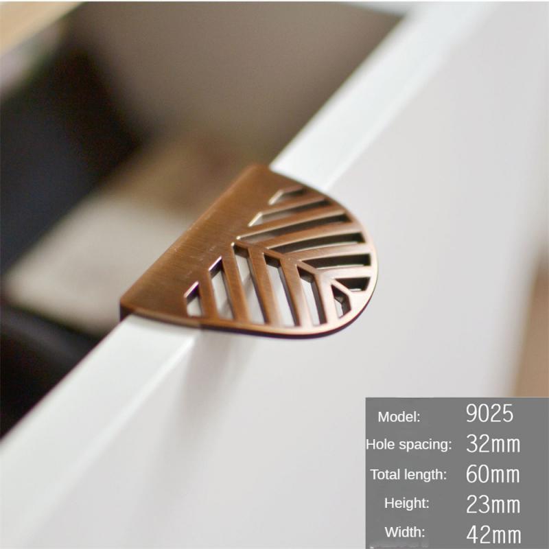 Handle Simple Nordic Leaf Type Zinc Alloy Installation Furniture Handle Cabinet Wardrobe Furniture Drawer