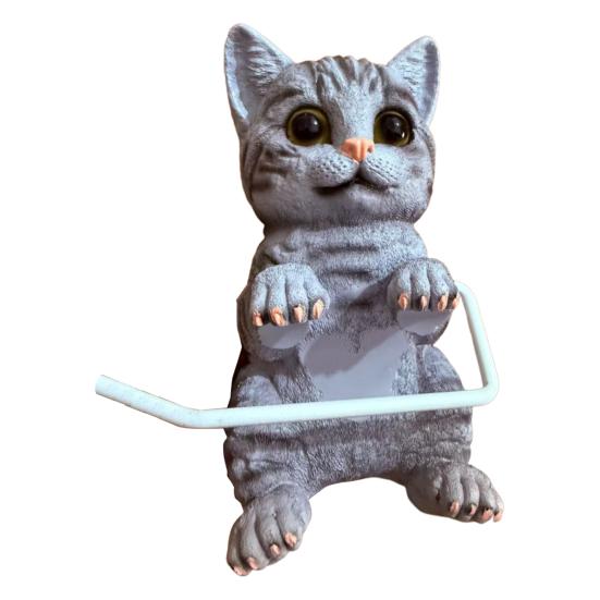 

Настенный держатель для туалетной бумаги, простая установка, реалистичный держатель для бумажных полотенец в виде кошки, украшение для ванной комнаты