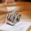 Micro Set Two Color Ring Imitation Diamond Wedding Ring