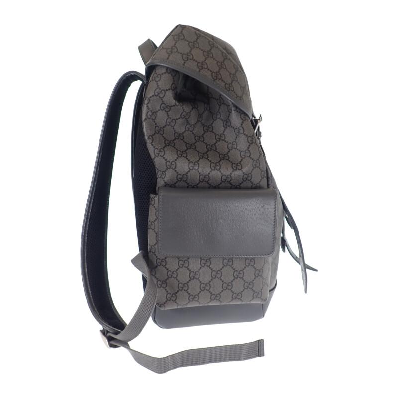Gucci 598140_FABHU_8863 Backpack Â· Daypack Gray/black GG Supreme Canvas Mens