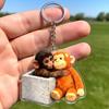 Keychain Pendant 3D Monkey Hug Charm Key Chain Backpack Purse Car Keys Mini Accessories Decorative Bag Strap Charm