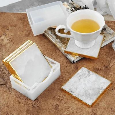 Matrițe Handmade Bricolaj Suporturi de Pahar Suporturi de Pahar Pătrate Cutie Depozitare Rășină Epoxidică cu Picături de Cristal Oglindă pentru Gadgeturi Accesorii Unelte Făcute Manual