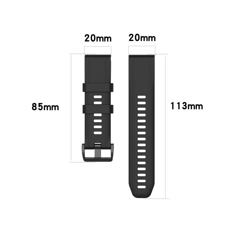 For Garmin Fenix 5S Plus Pure Color Silicone Watch Band