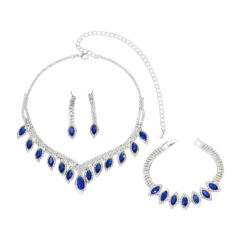 

3 шт./компл. Женские серьги-колье в форме капли со стразами, регулируемые синий