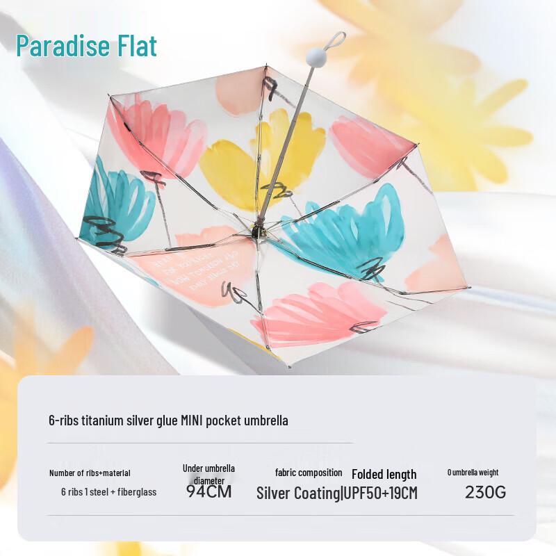 Heaven Umbrella 51131E Colorful UV Protection 5-Fold Sun Umbrella