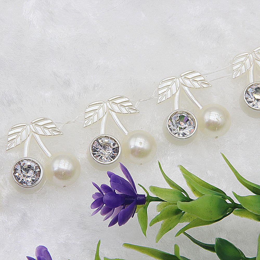 Plastic Rhinestones Chain Trims Crystal Chain Rhinestones for Wedding Craft Dress Decoration Pearl Chain Diamond square Flower