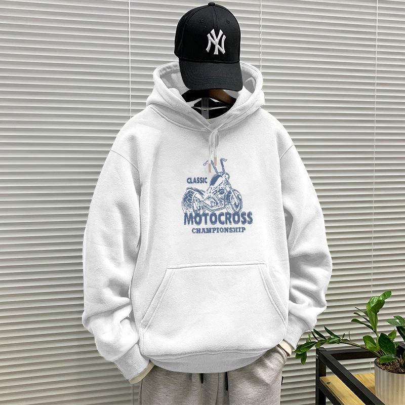 

Men s Plus Size Fleece-Lined Autumn Hoodie - High-End American Style Casual Jacket M (115-140 lbs)
