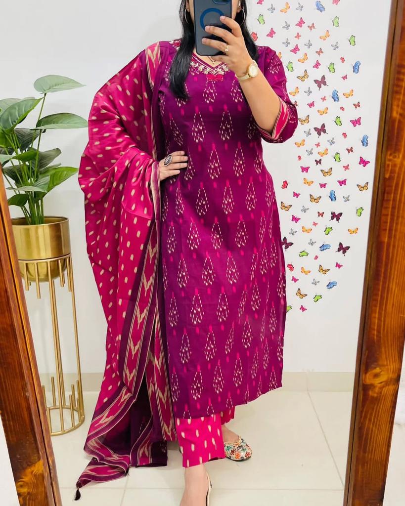 Beautiful Designer Party Wear Kurta Pant Dupatta Set Indian Pakistani Bollywood Tunic Kurti Salwar Suit