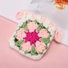 Cute Sunflower Drawstring Bag - Hand-Woven Coin Purse, Earphone Wallet with Crochet Protective Case, Storage Pouch, Handbag